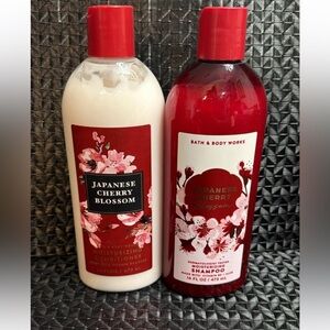 Bath & Body Works Japanese Cherry Blossom Lotion & Body Wash - Red, White